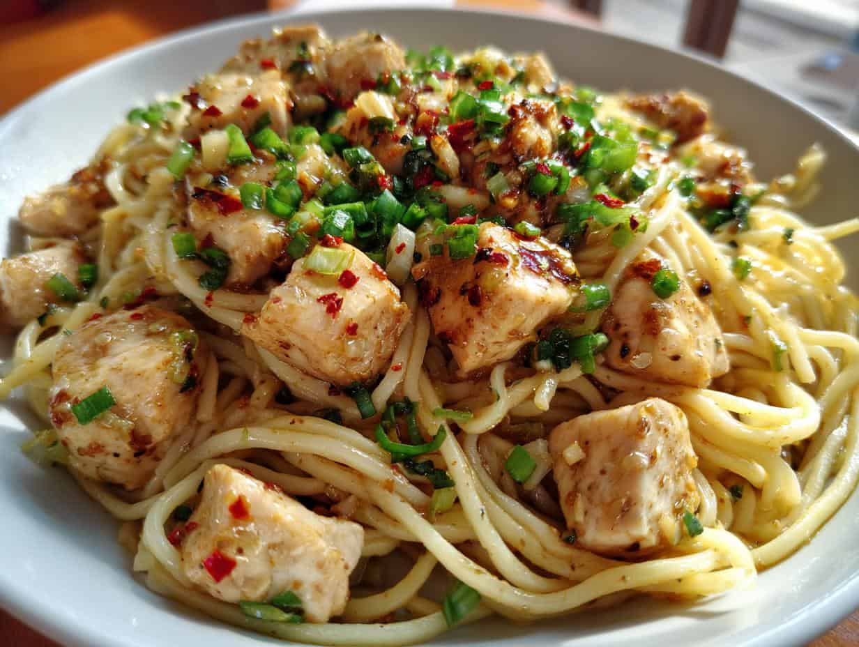 Garlic Chicken Noodles in Just 30 Minutes