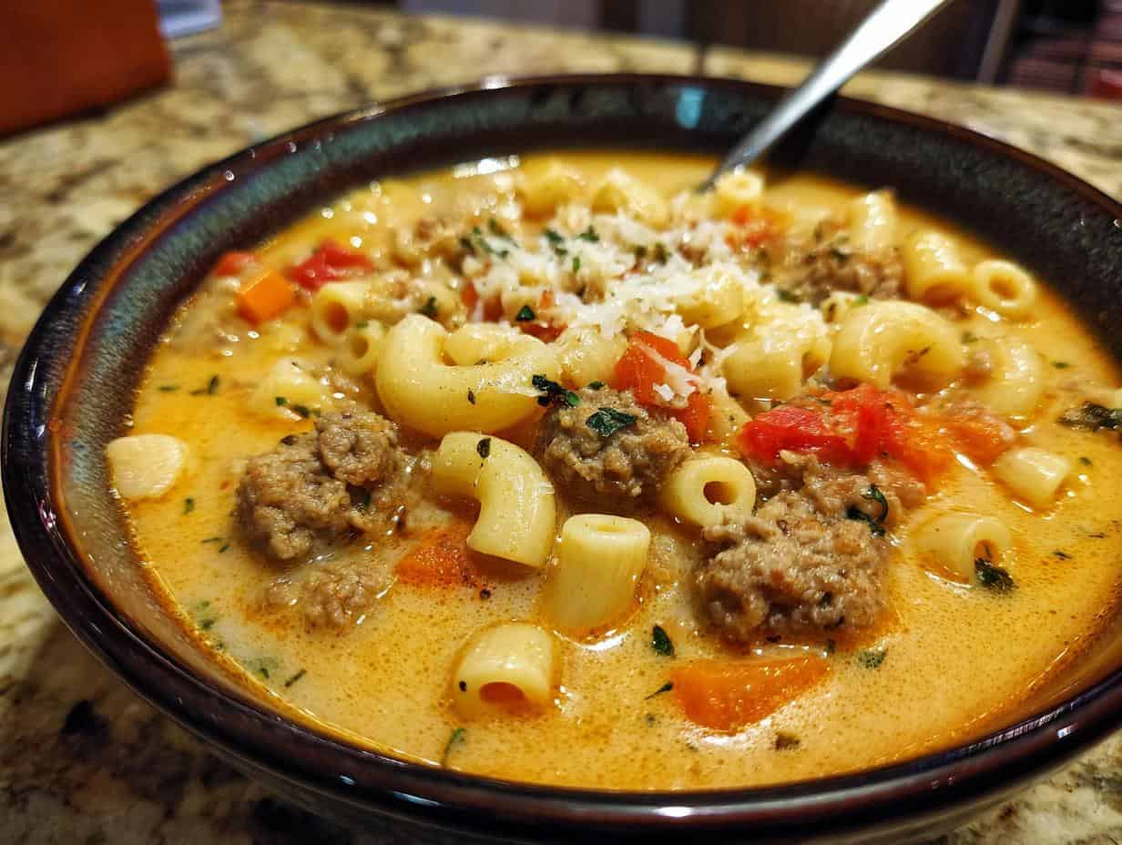 Disgustingly Good Hearty Italian Sausage Soup in 30 Min