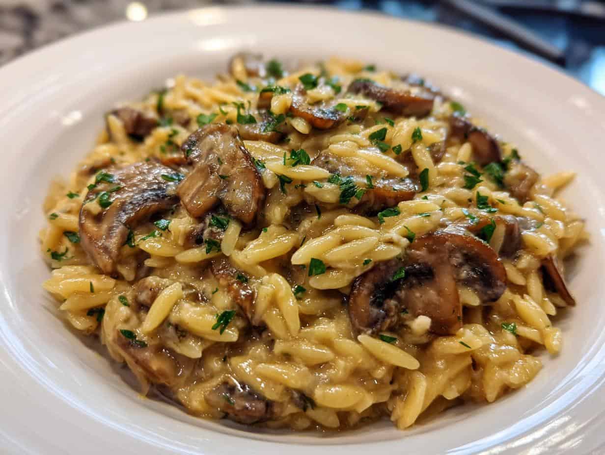 One-Pot Creamy Mushroom Orzo