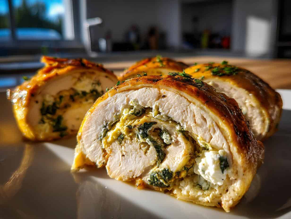 Failproof Rolled Chicken with Feta & Spinach Recipe
