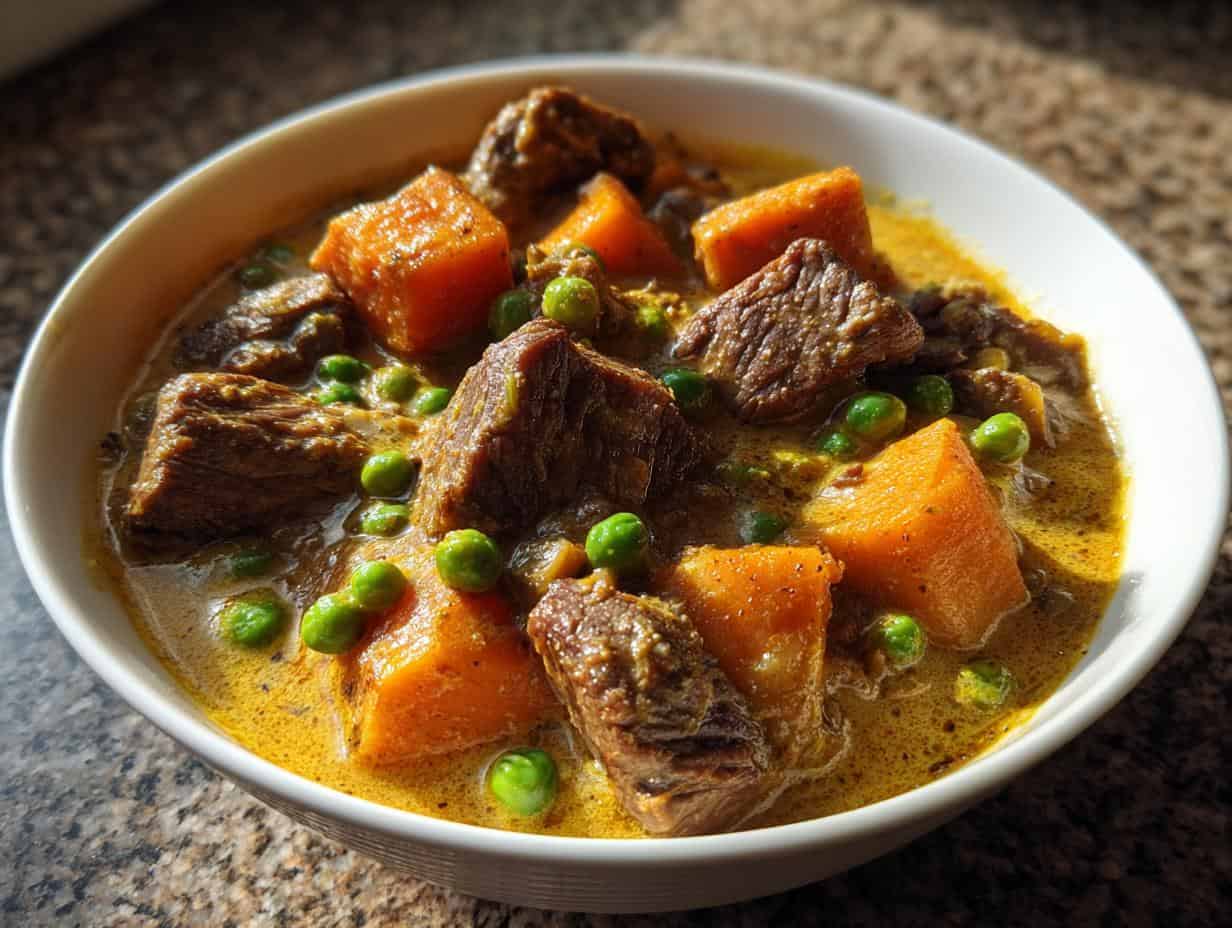 Disgustingly Easy Slow Cooker Coconut Curry Beef Stew