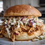 Slow Cooker Hot Honey Chicken Sandwiches