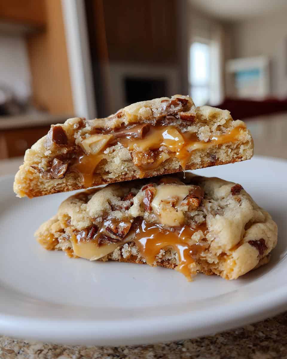 Chewy Turtle Cookies Loaded with Caramel and Pecans - detail 2