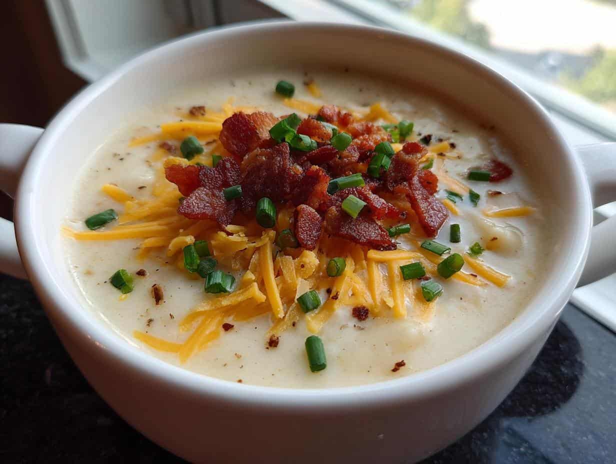 Delicious Comforting Loaded Baked Potato Soup: Just 4 Steps