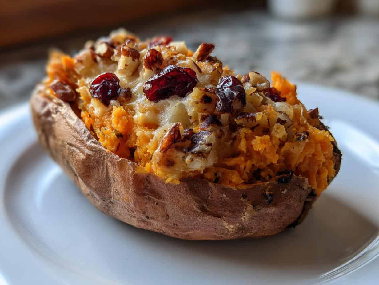 Cranberry Apple Twice-Baked Sweet Potatoes: Ditch Bad 2 Goood