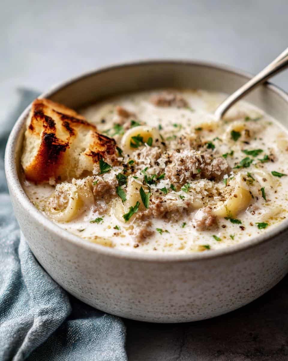 Creamy Parmesan Ditalini Soup with Italian Sausage - detail 2