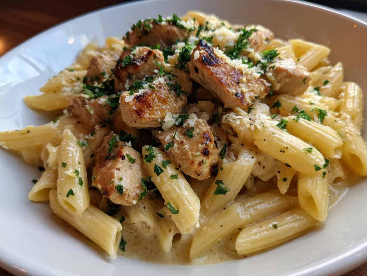 Easy Garlic Parmesan Chicken Pasta Recipe: 30 Min Dinner