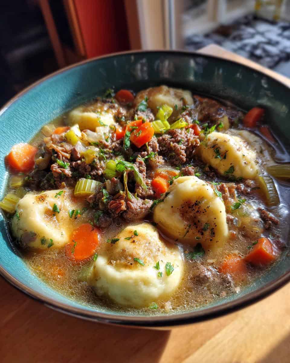 Ground Beef and Dumplings - detail 1