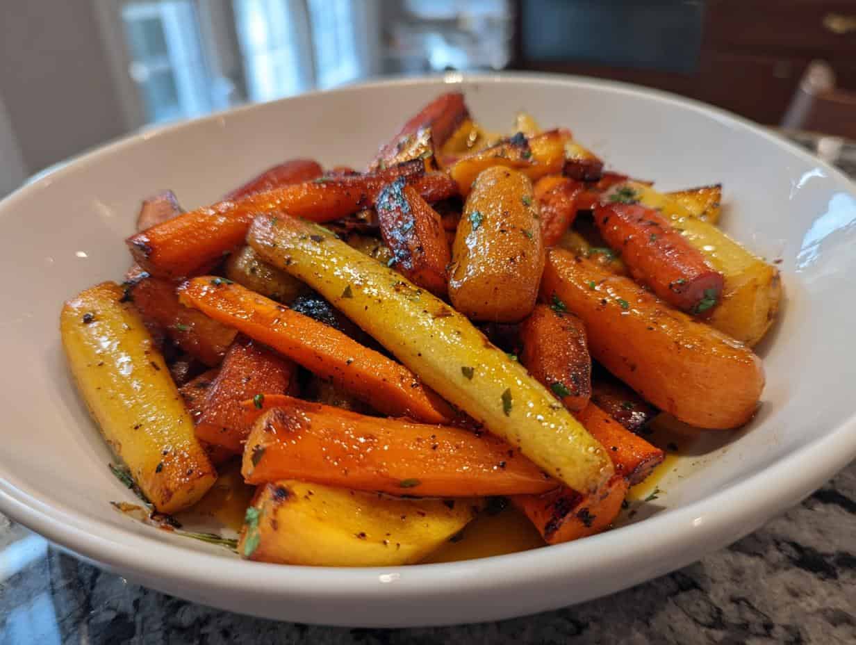 Irresistible Maple Dijon Roasted Apples & Carrots in 25 Mins