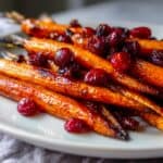 Maple roasted carrots with cranberries
