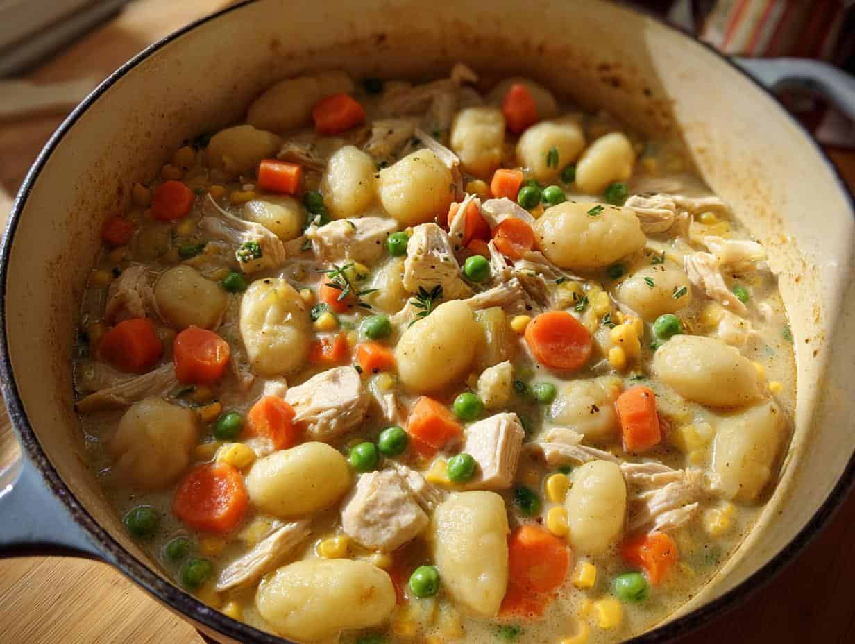 Devastating One Pot Gnocchi Chicken Pot Pie in 30