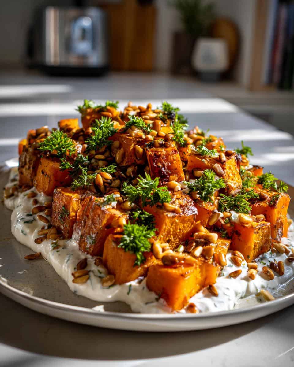 Roasted Pumpkin with Yogurt Sauce and Pine Nuts - detail 2