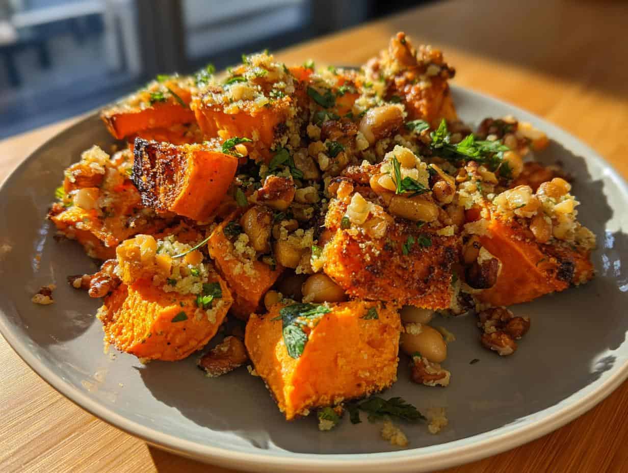 Sweet Potato with Butter Beans Crunch: Irresistible 2 Steps