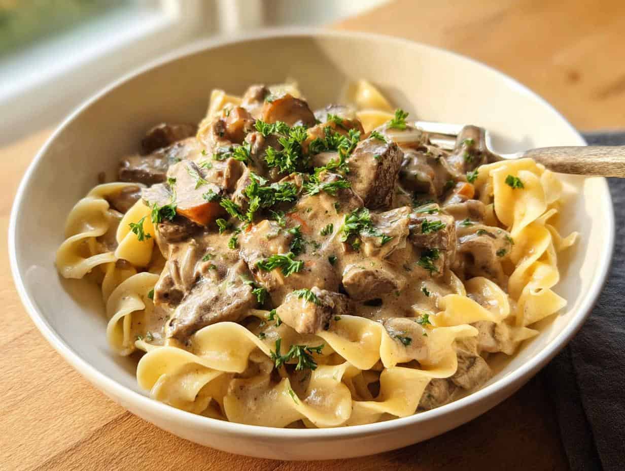 Easy Beef Stroganoff, Ready in 30 Mins