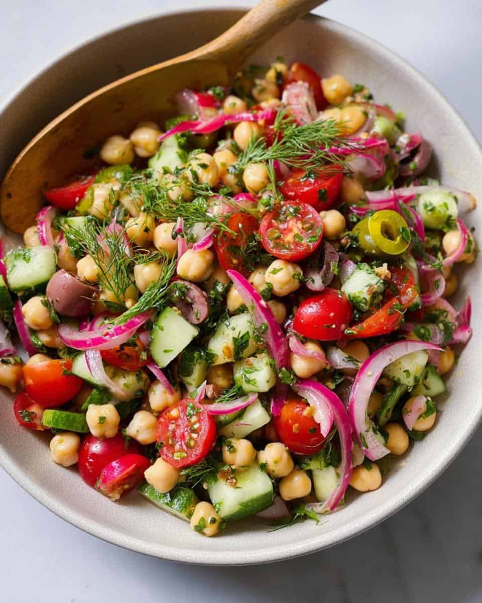 Chickpea Salad with Pickled Red Onions and Herbs - detail 3