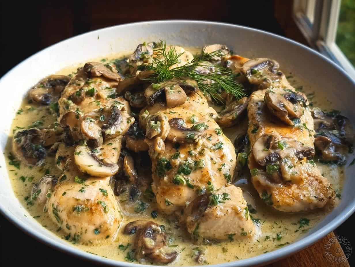 Unbelievable Creamy Herb Mushroom Chicken Recipe in 25