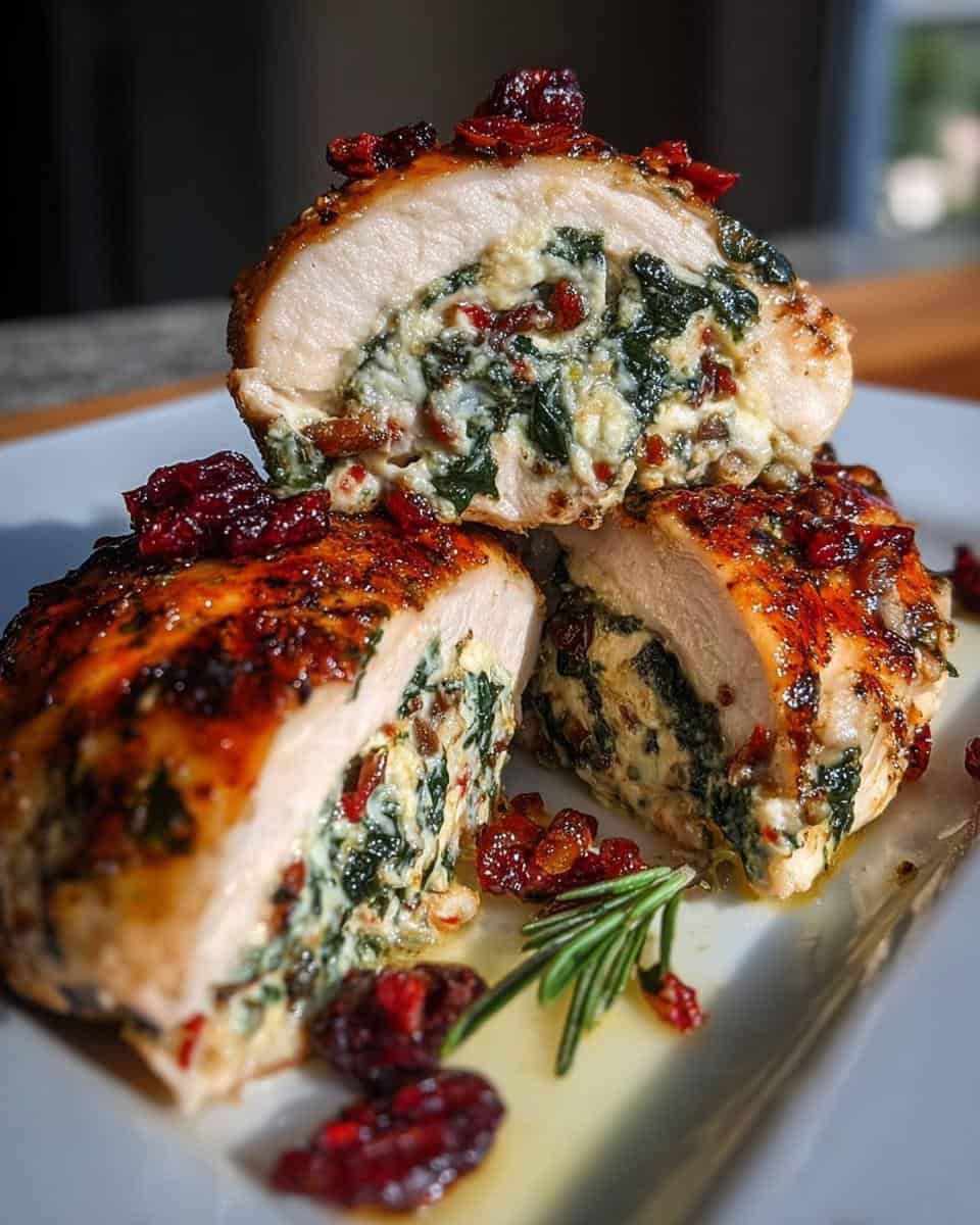 Creamy spinach and cranberry stuffed chicken breast recipe - detail 3