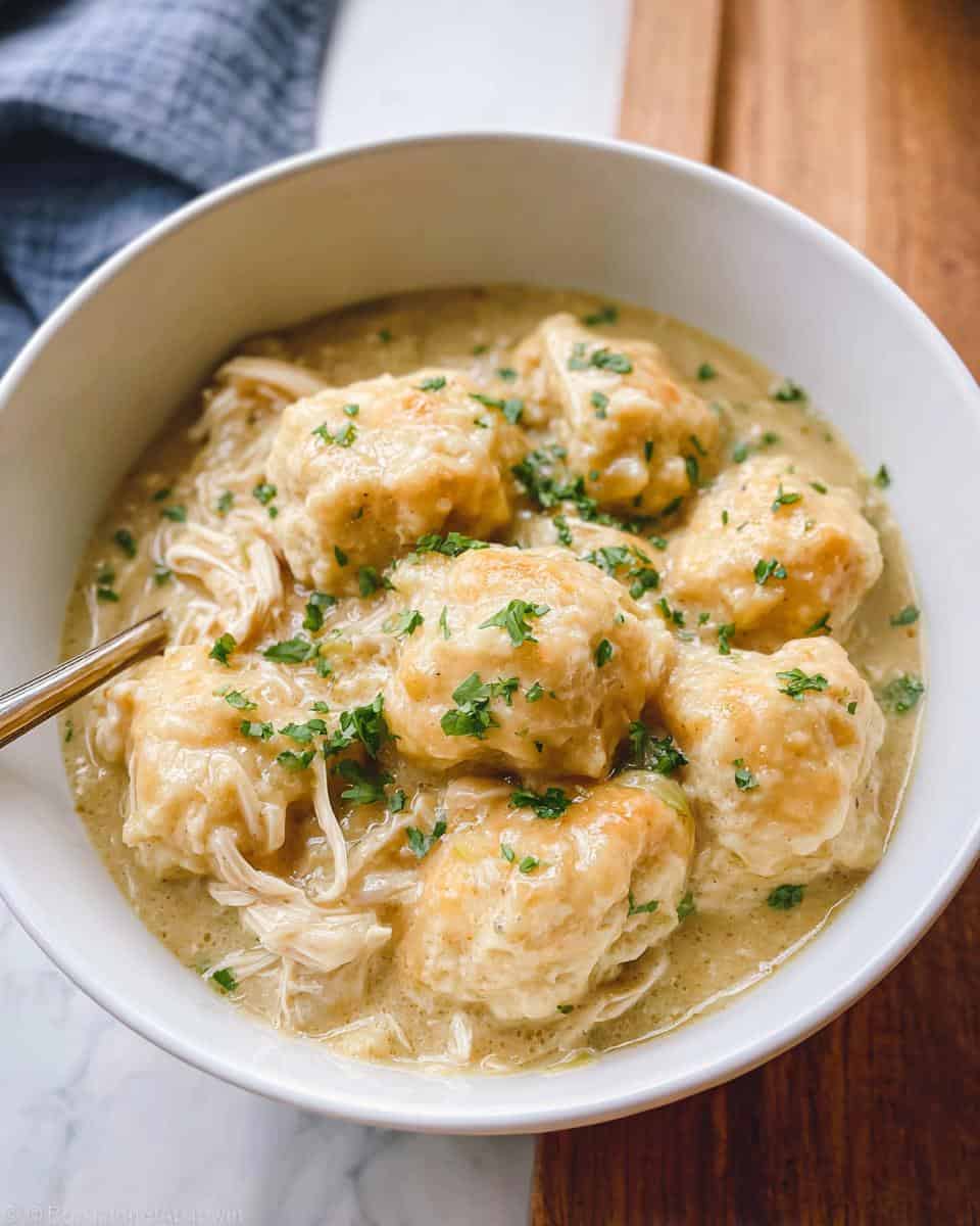 Easy Slow Cooker Chicken and Dumplings - detail 3