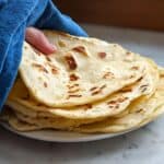 Easy homemade soft flour tortillas recipe from scratch