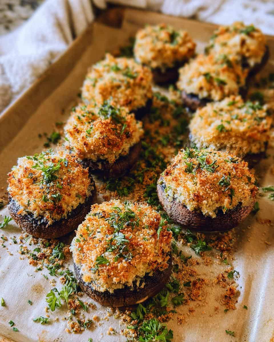 Easy stuffed mushroom recipe with breadcrumbs and parmesan - detail 2