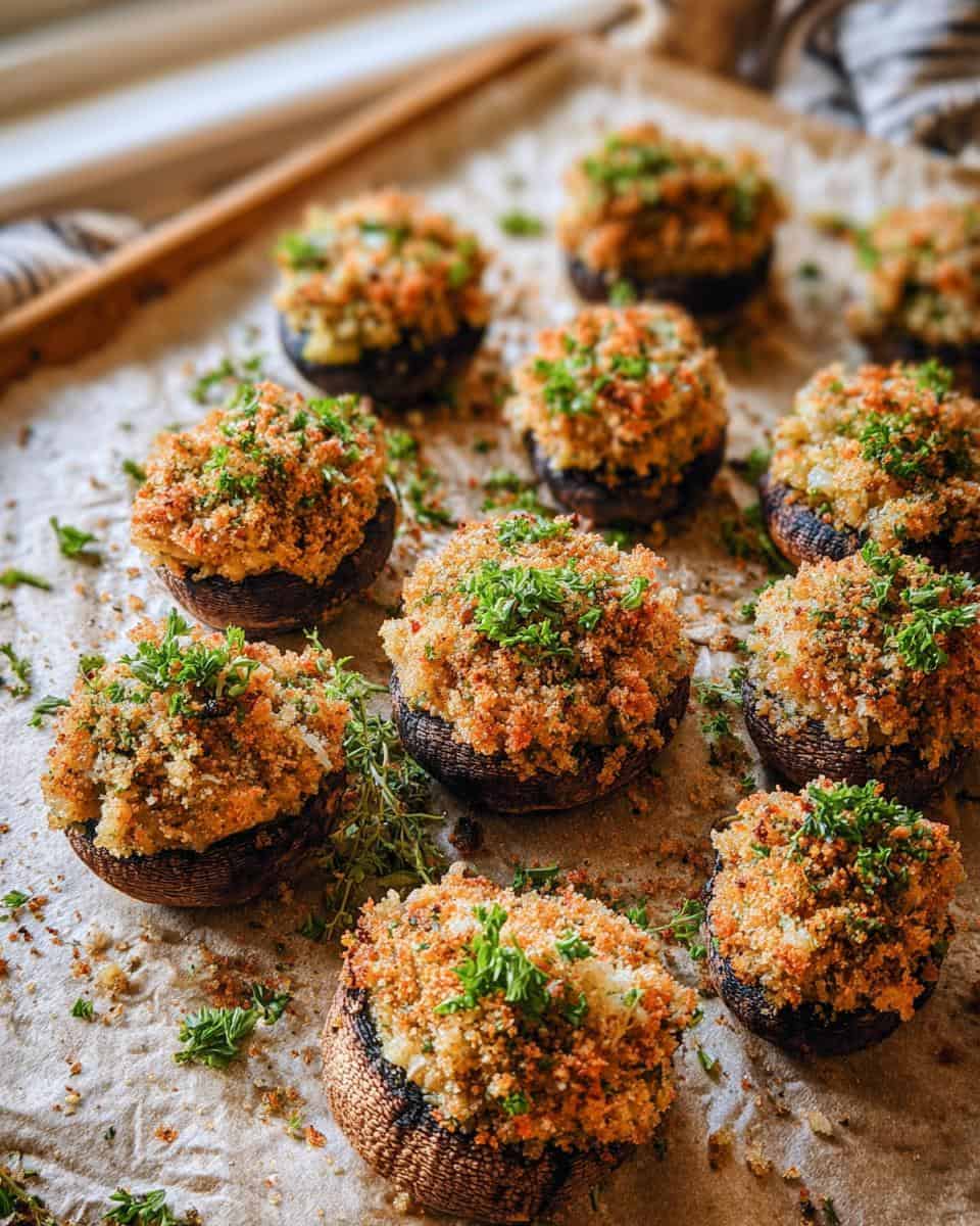 Easy stuffed mushroom recipe with breadcrumbs and parmesan - detail 3