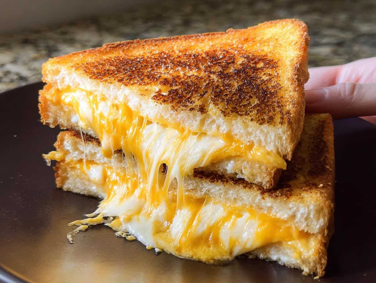 Gourmet grilled cheese sandwich recipe with multiple cheeses