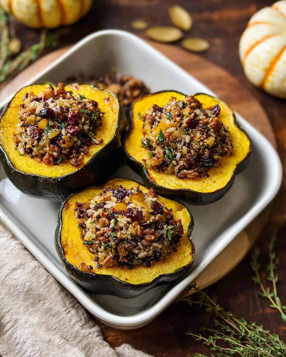 WILD RICE STUFFED ACORN SQUASH - detail 1