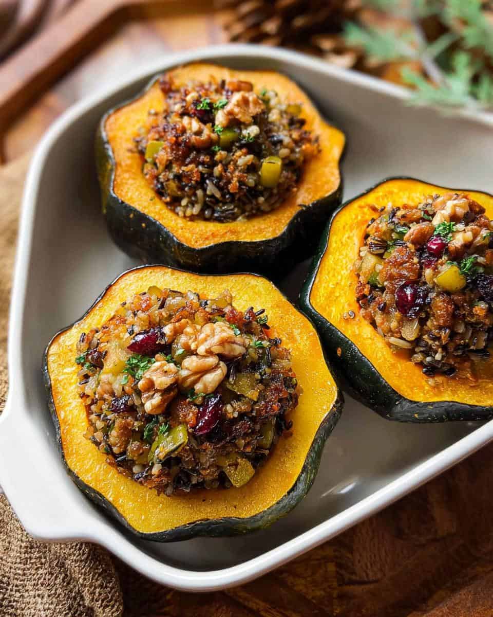 WILD RICE STUFFED ACORN SQUASH - detail 2
