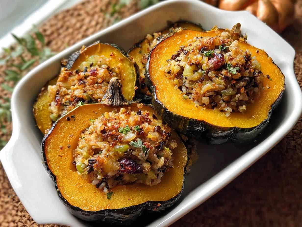 Incredible WILD RICE STUFFED ACORN SQUASH: Recipe