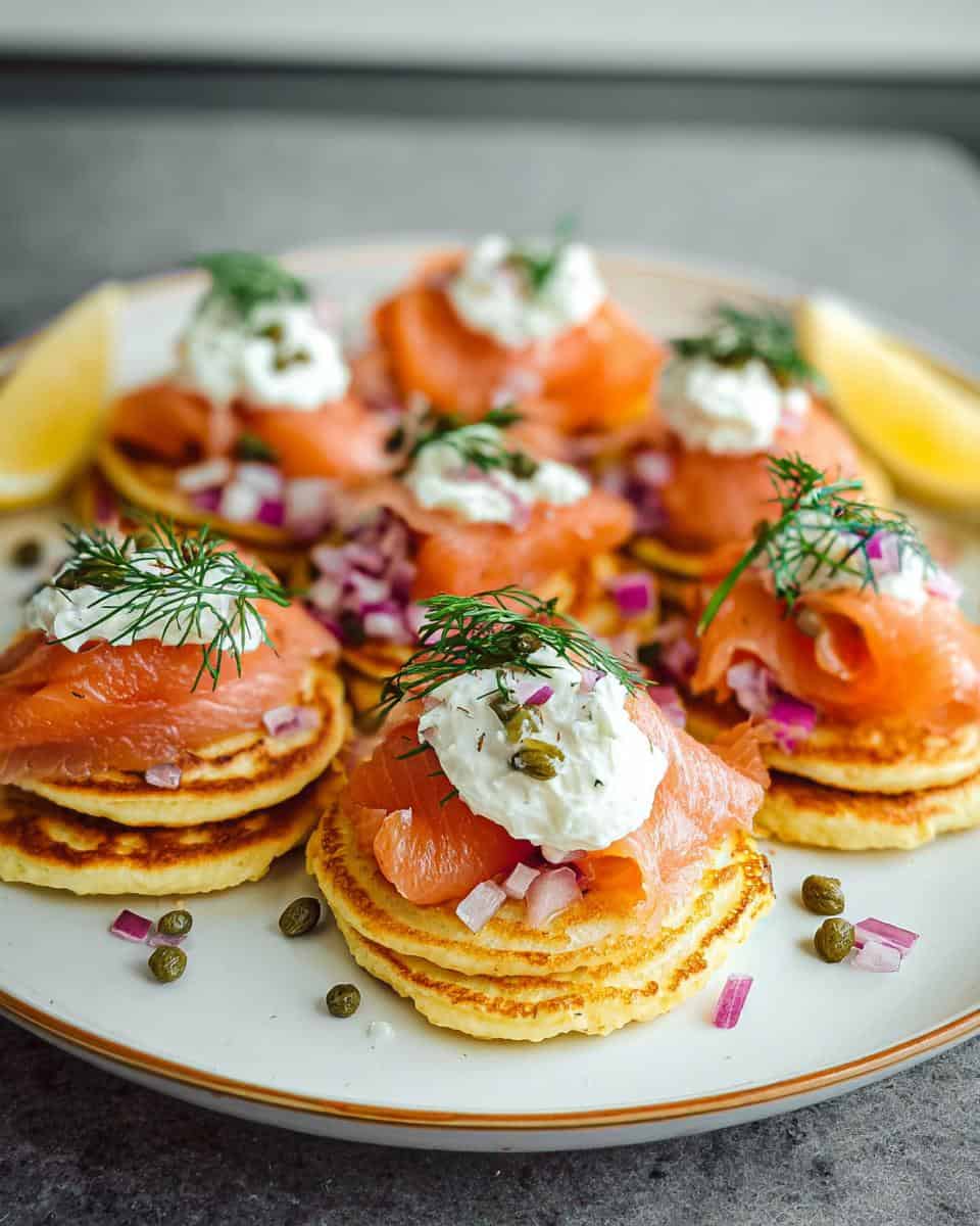 smoked salmon blinis - detail 3