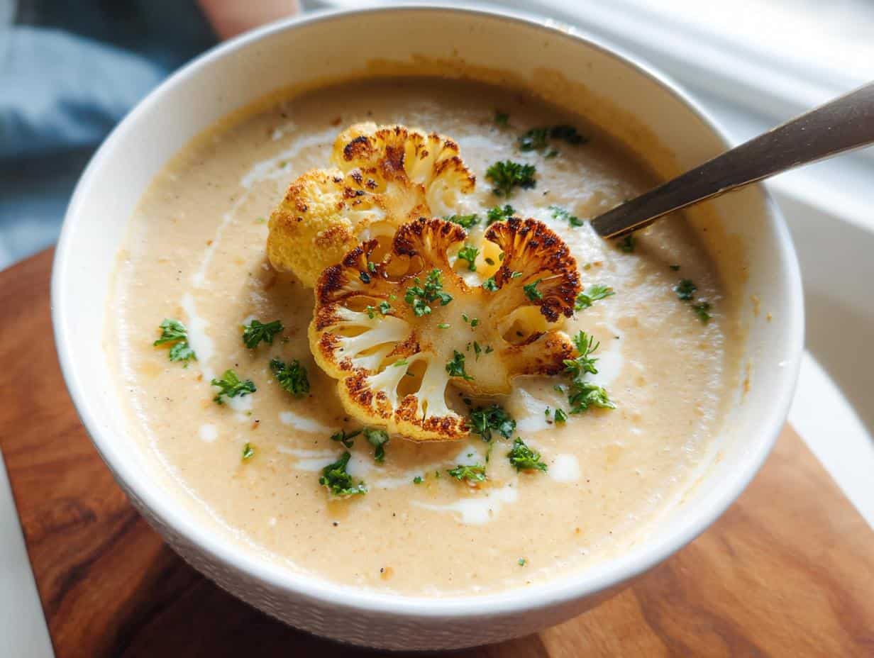 Creamy Roasted Cauliflower Soup: A Sinfully Sweet Bowl