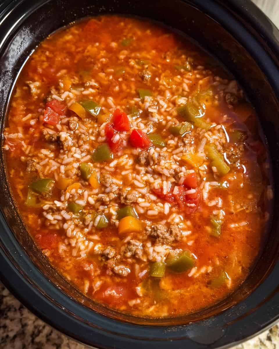 Crock Pot Stuffed Pepper Soup - detail 3