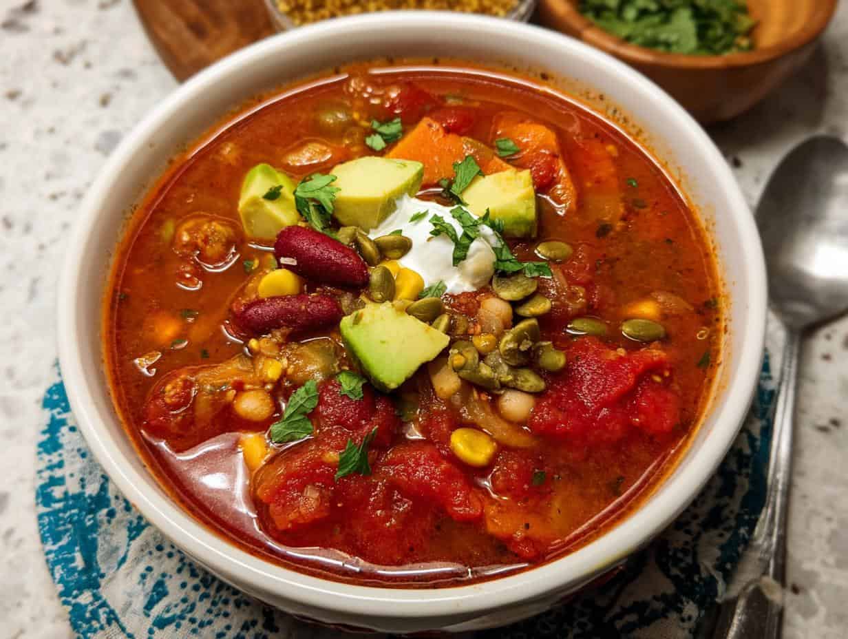 Incredibly Easy Spring Vegetarian Chili Soup Recipe