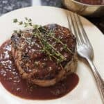 Filet Mignon with Red Wine Sauce - Romantic Dinner