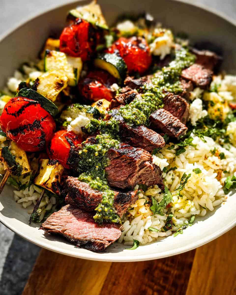 Grilled Steak Bowl with Sauce & Zucchini - detail 3