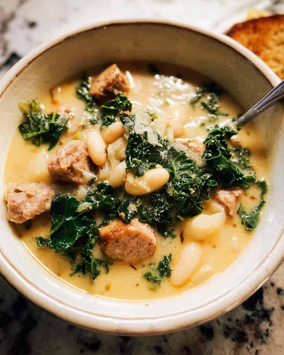 Sausage, Kale, and White Bean Soup - detail 2