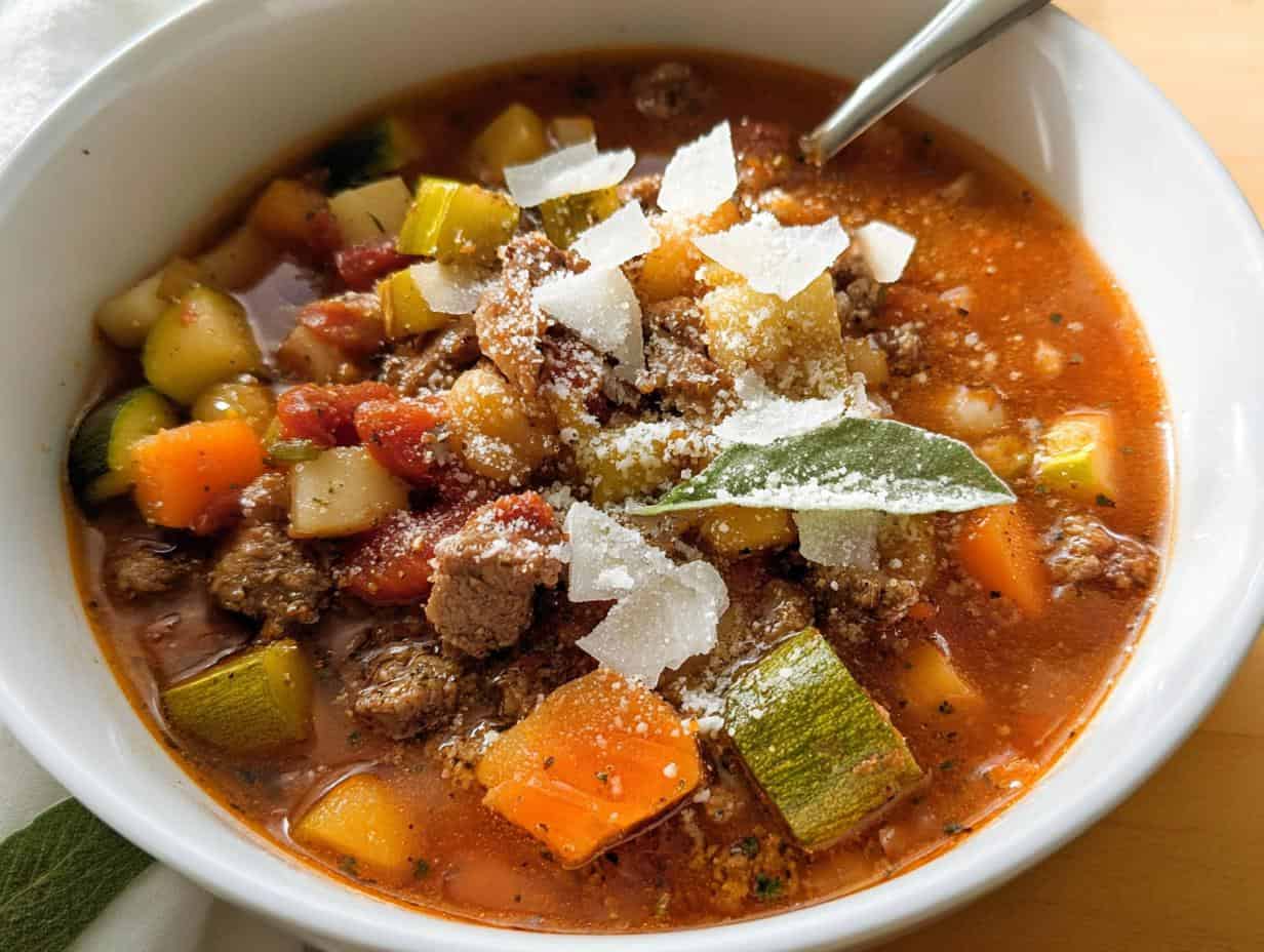 Disgustingly Good Beef Minestrone Soup in 1 Hour
