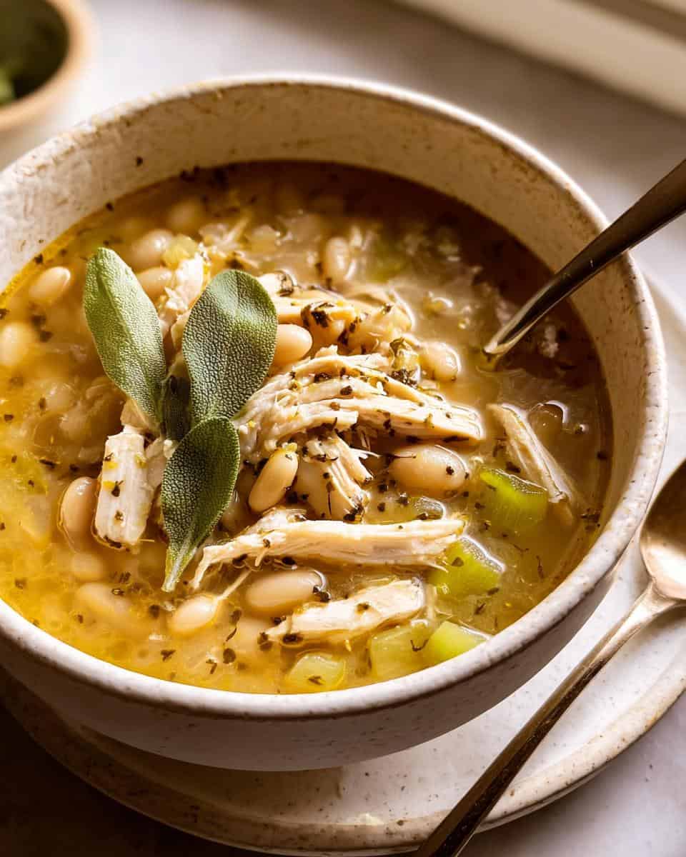 chicken and white bean soup - detail 3