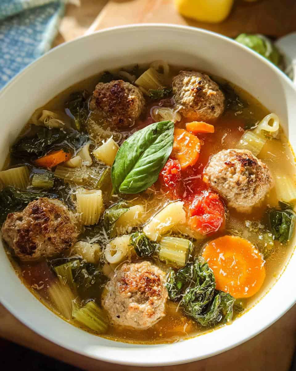 italian meatball soup - detail 3