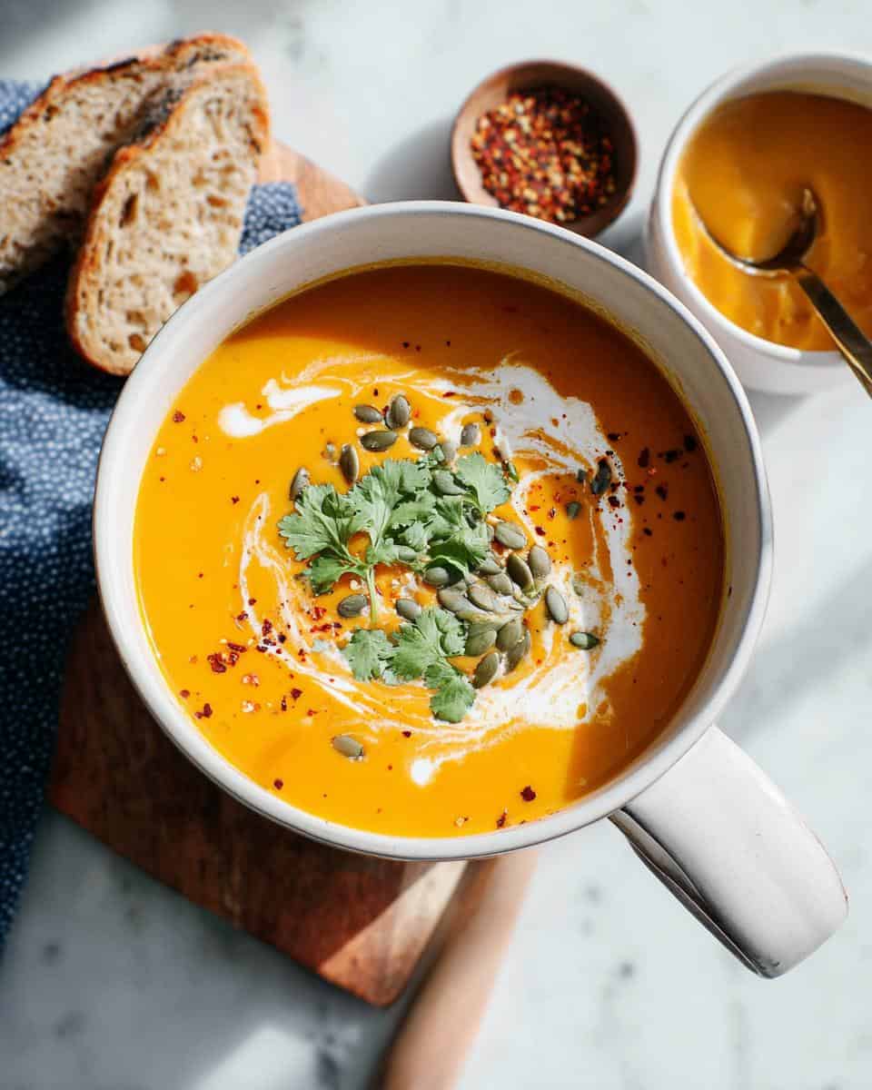 sweet potato soup with coconut milk - detail 3