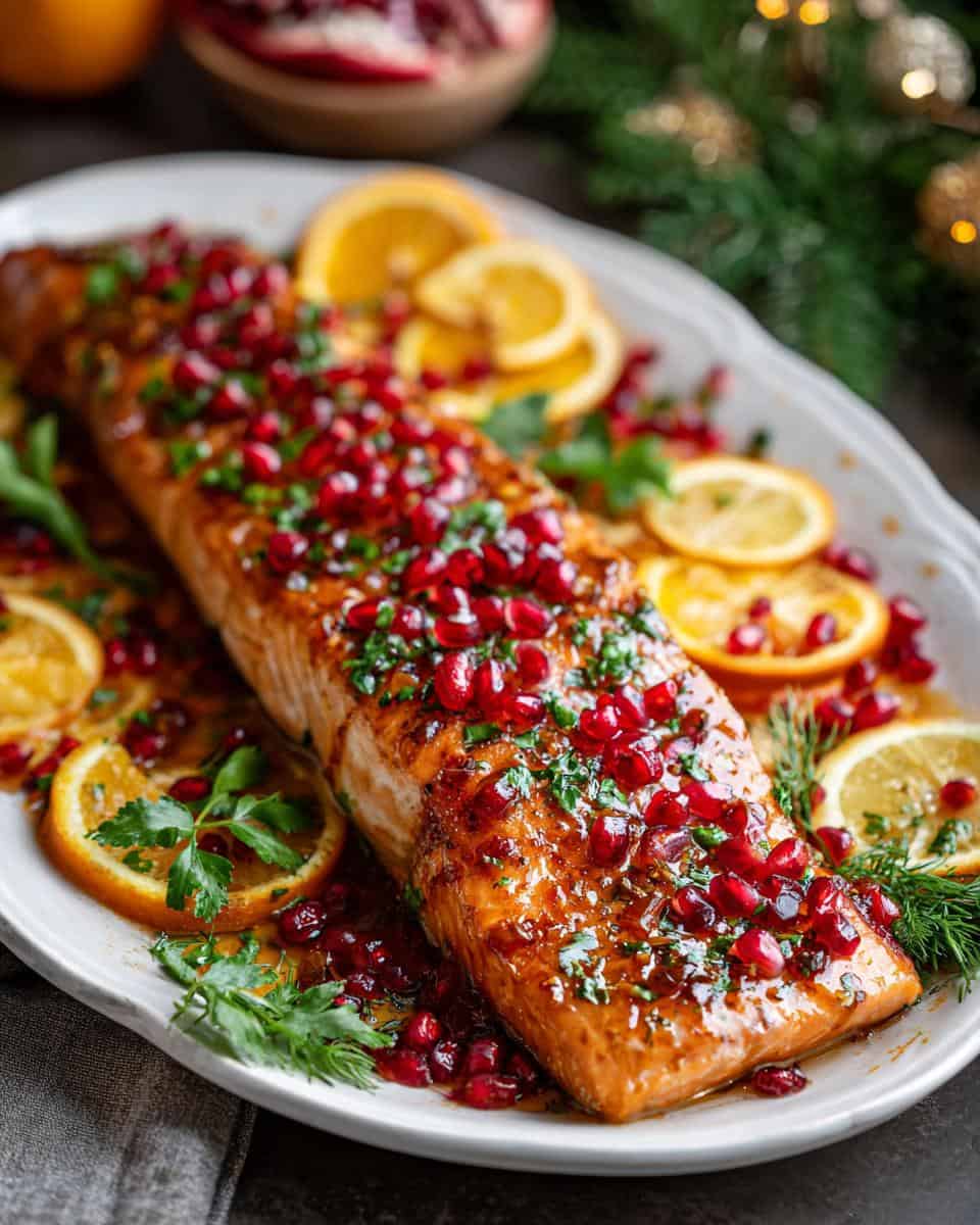Christmas Citrus Pomegranate Baked Salmon - detail 3