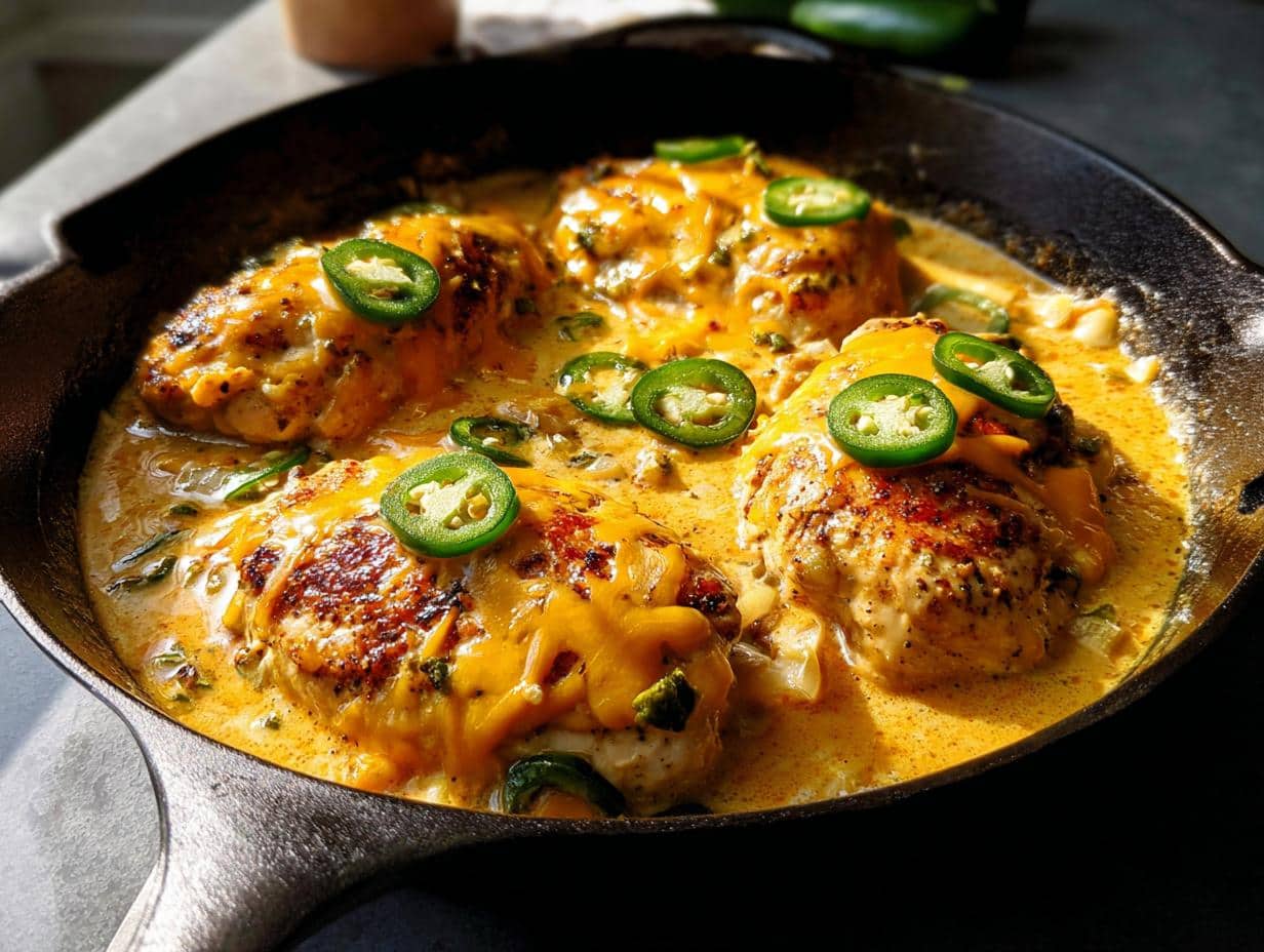 Devastating One Pan Keto Cheesy Jalapeño Chicken in 35 Mins