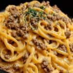One-Pot Creamy Beef and Garlic Butter Pasta