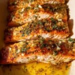 Oven Roasted Salmon with Lemon Garlic Butter