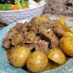 Slow Cooker Garlic Butter Beef with Potatoes