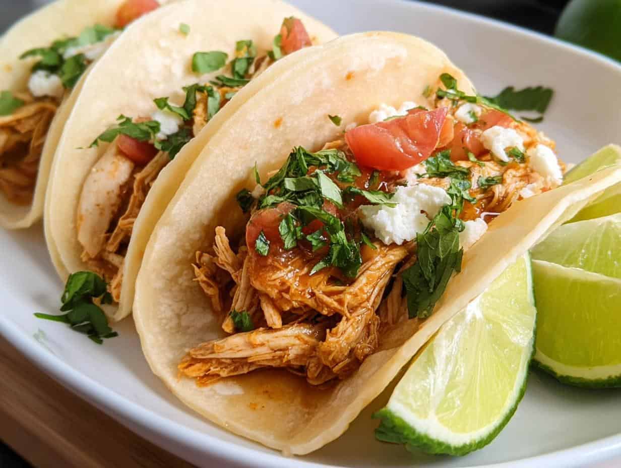 Devastating Slow Cooker Garlic Lime Chicken Tacos in 4 Hours