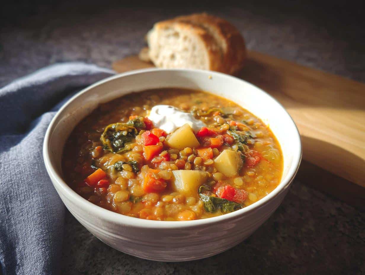 Devour 5-star Slow Cooker Veggie-Packed Lentil Soup Tonight