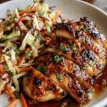 Sticky Apple Cider Chicken with Crisp Autumn Slaw
