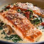 Tuscan Salmon with Parmesan Cream Sauce
