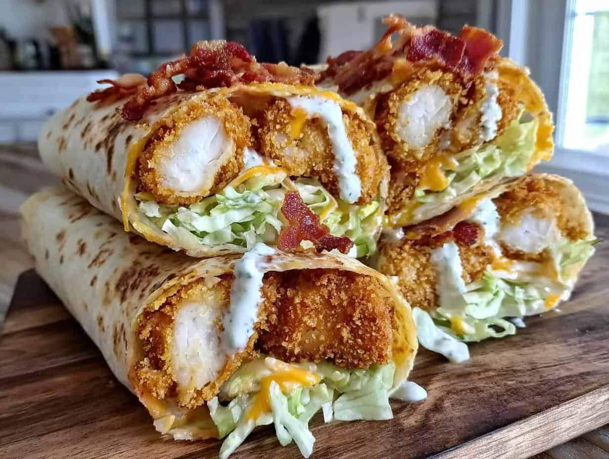 Devastatingly Delicious Crispy Chicken Ranch Wraps: 40 Min
